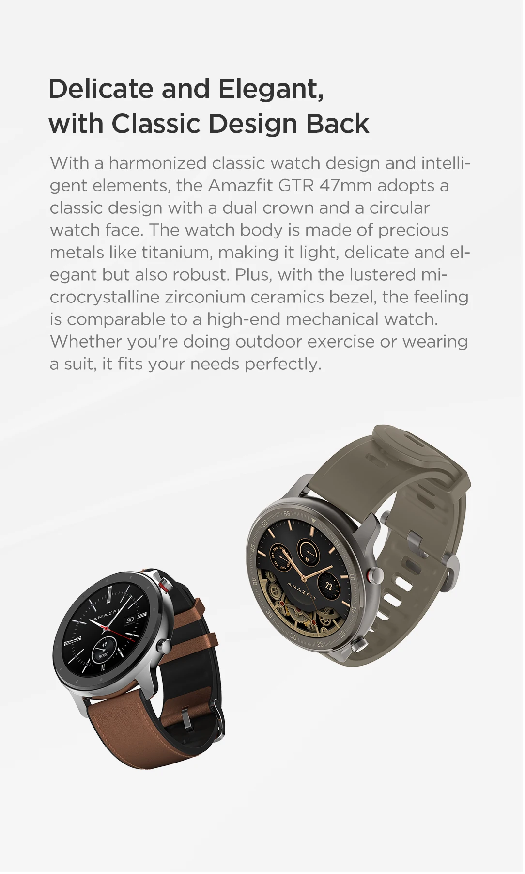 Глобальная версия, Новые смарт-часы Amazfit GTR 42 мм, 5ATM, умные часы, 12 дней, батарея, управление музыкой, для Xiaomi, Android, IOS