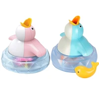 baby bath toys kids fun squirt water bathtub toys floating penguin with music and led light water for toddlers