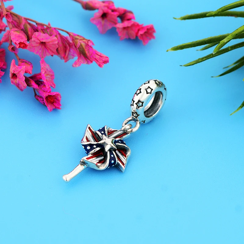 

Fashion 925 Sterling Silver American Pinwheel Charms Beads Fit Original Snake Charms Bracelet Bangle DIY Jewelry Making Gift