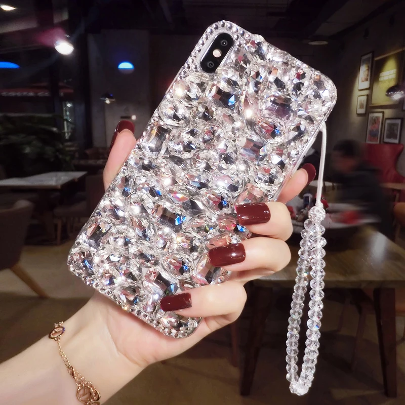 Чехол для Huawei P20 P30 P40 Lite Pro Mate 40 30 20 20X Nova 5T 7i 3i со стразами с ремешком | Мобильные