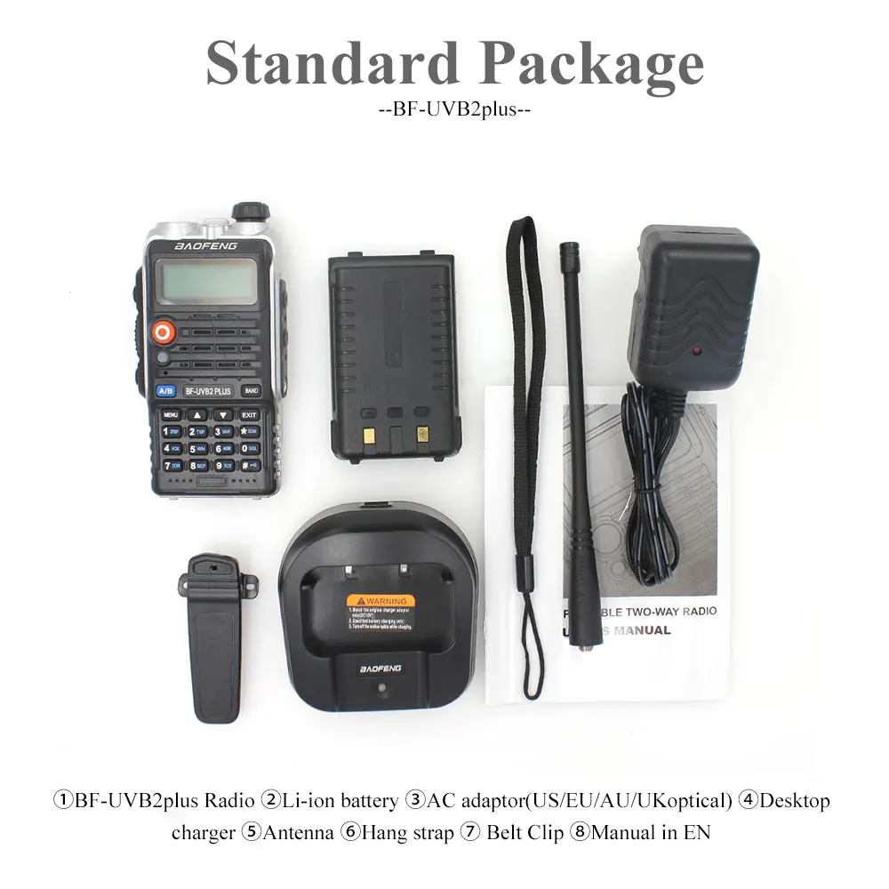 Baofeng UVB2 Plus UV B2 Двухдиапазонная рация VHF/UHF Walkie Talkie 128CH BF Ham CB Radio Handheld Transceiver|Рации| |