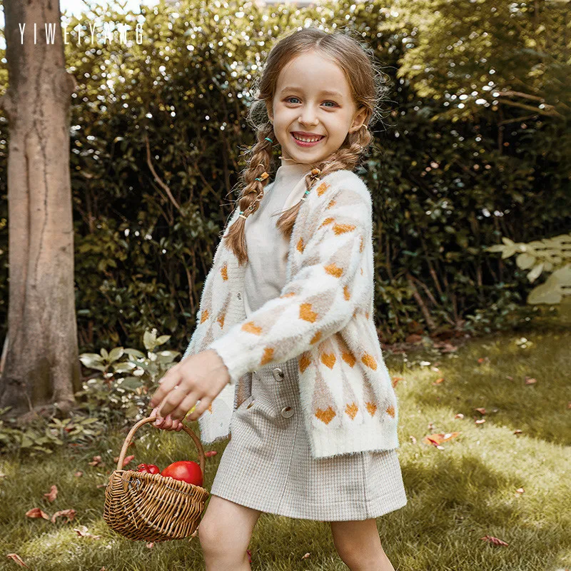 Милое и милое пальто свитер для девочек коллекция 2019 года весенне осенний Новый