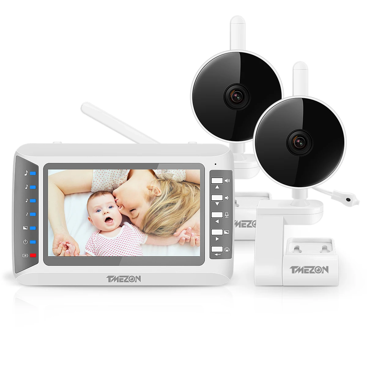 Enlarge TMEZON 1080P Baby Monitor HD Wifi Wireless Home Security 2 *2.0MP IR Network CCTV Camera with Two-way Audio Surveillance Camera