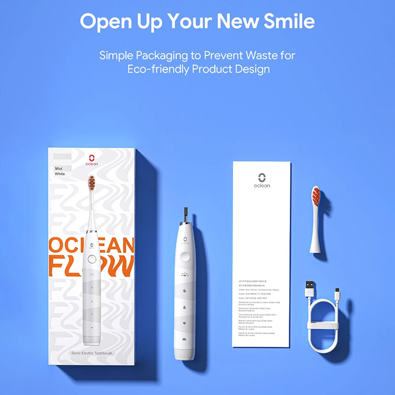 Электрическая зубная щетка Oclean Flow Sonic умная Водонепроницаемая электрическая IPX7