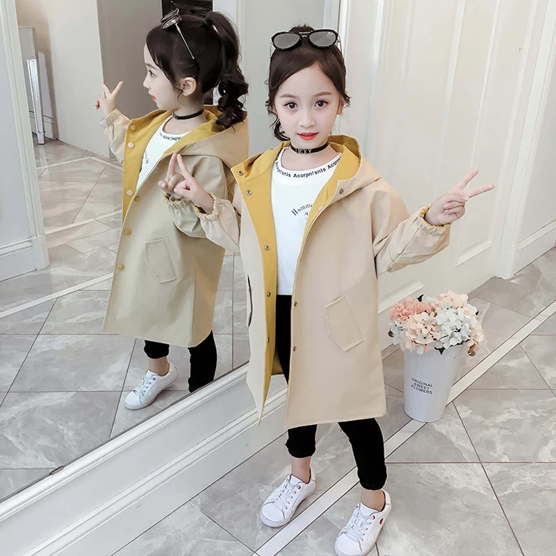 Новинка 2018 весенне-осенняя ветровка для девочек двухцветная одежда маленьких