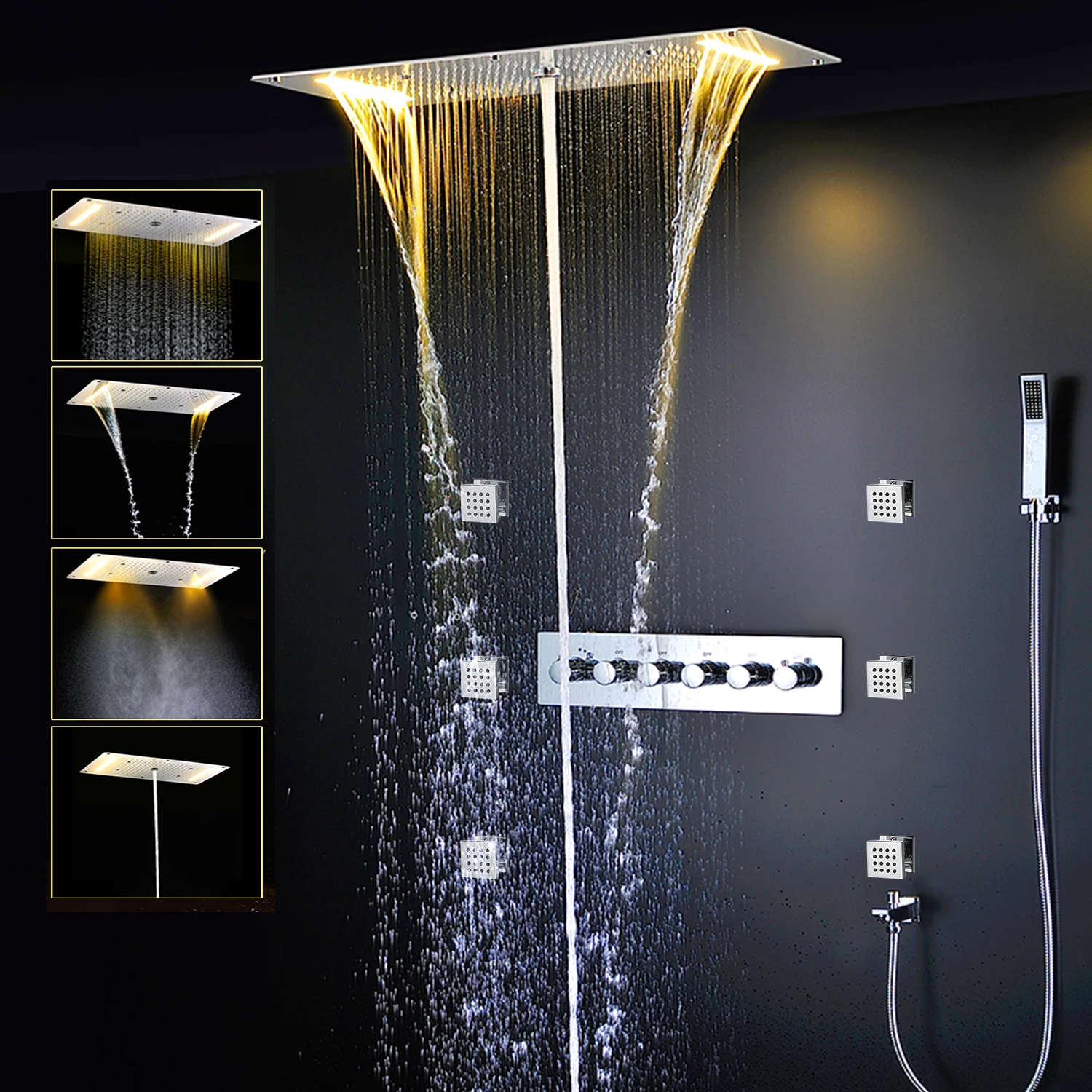 Романтическая большая светодиодная панель для душа в ванную комнату