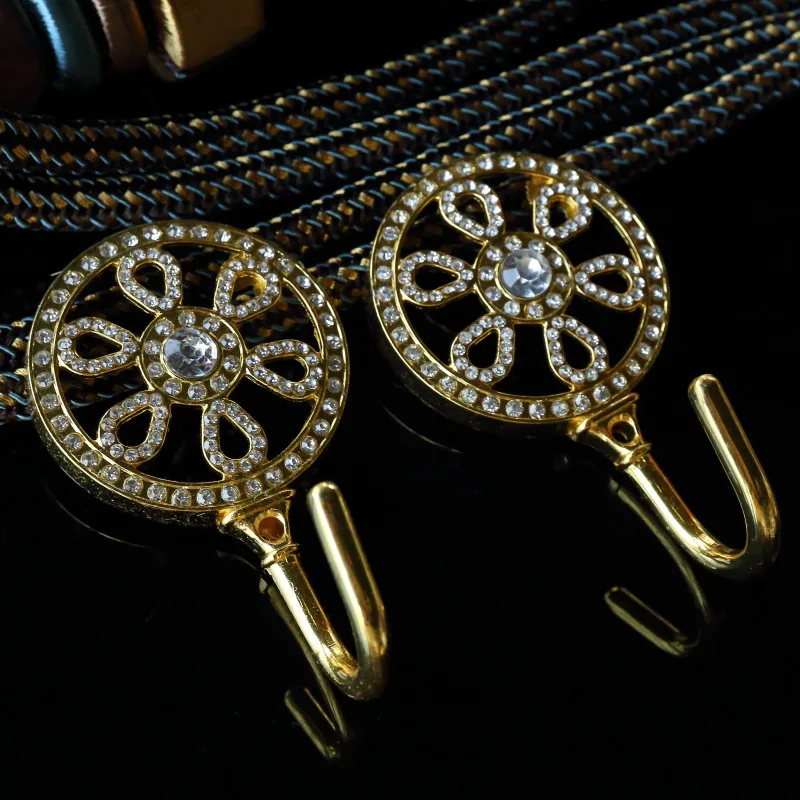 1 пара Европейская ретро золотая инкрустированная Круглая Большая Цветочная