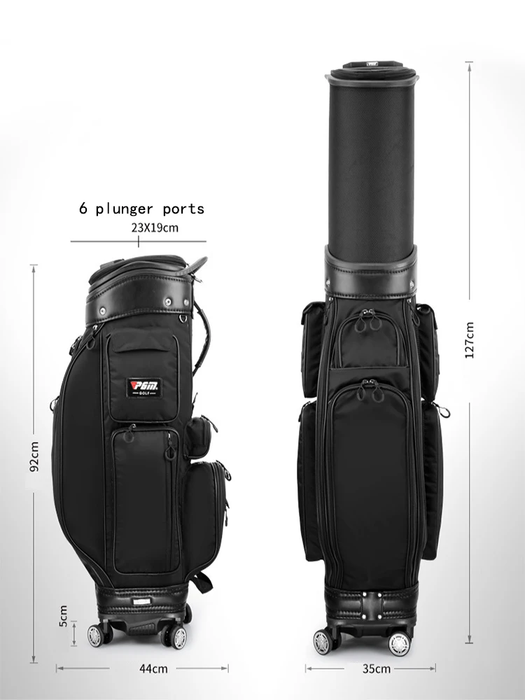 Double Ball Caps Multifunction Golf Extend Bag Men Telescopic Air Bag Universal Four-Wheel Multi-Purpose Flat Push Ball Bag Pgm