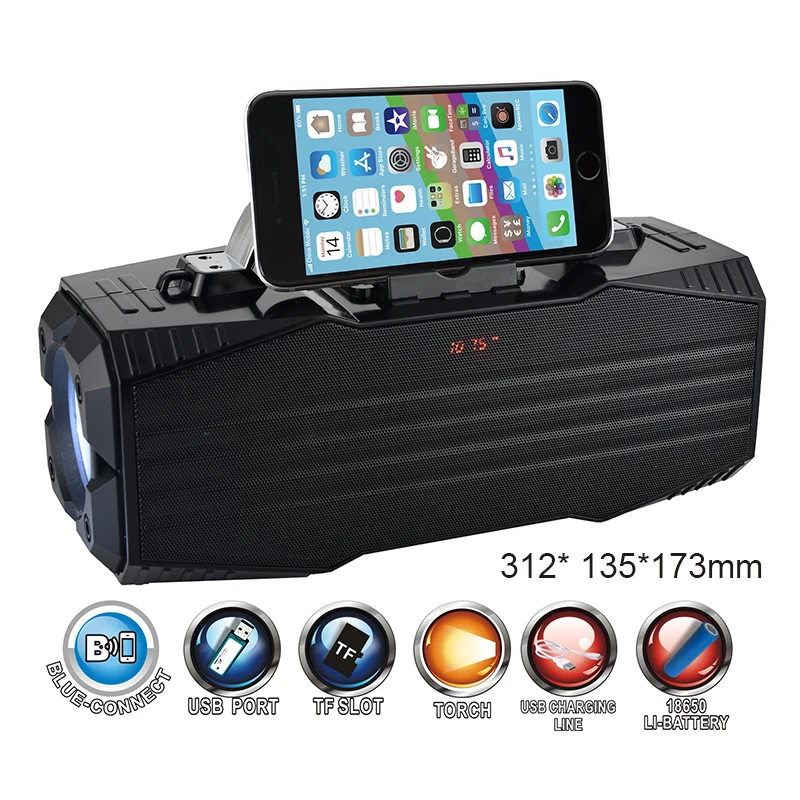 NNS NS-Q57 портативный Bluetooth Speake с ручкой светодиодный фонарик Поддержка FM радио USB TF