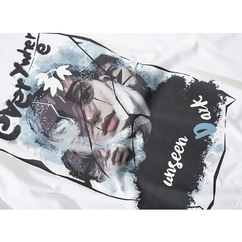 

Aolamegs T Shirt Men Dreamy Harajuku Painting Print Streetwear Casual Baggy Tee Shirts Fashion College Style Men Clothing Summer