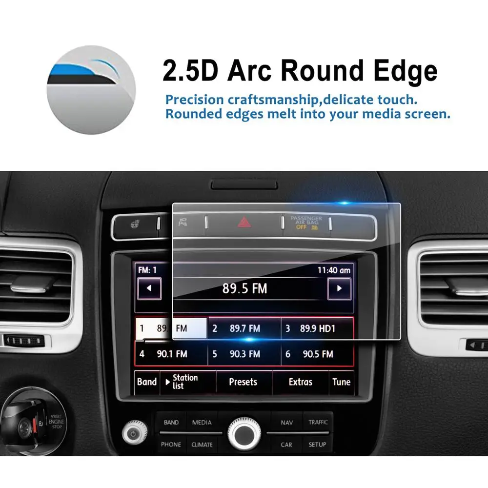 LFOTPP For Touareg 2011-2017 Car Navigation Display Tempered Glass Screen Protector Film Auto Interior Protective Sticker | Автомобили и
