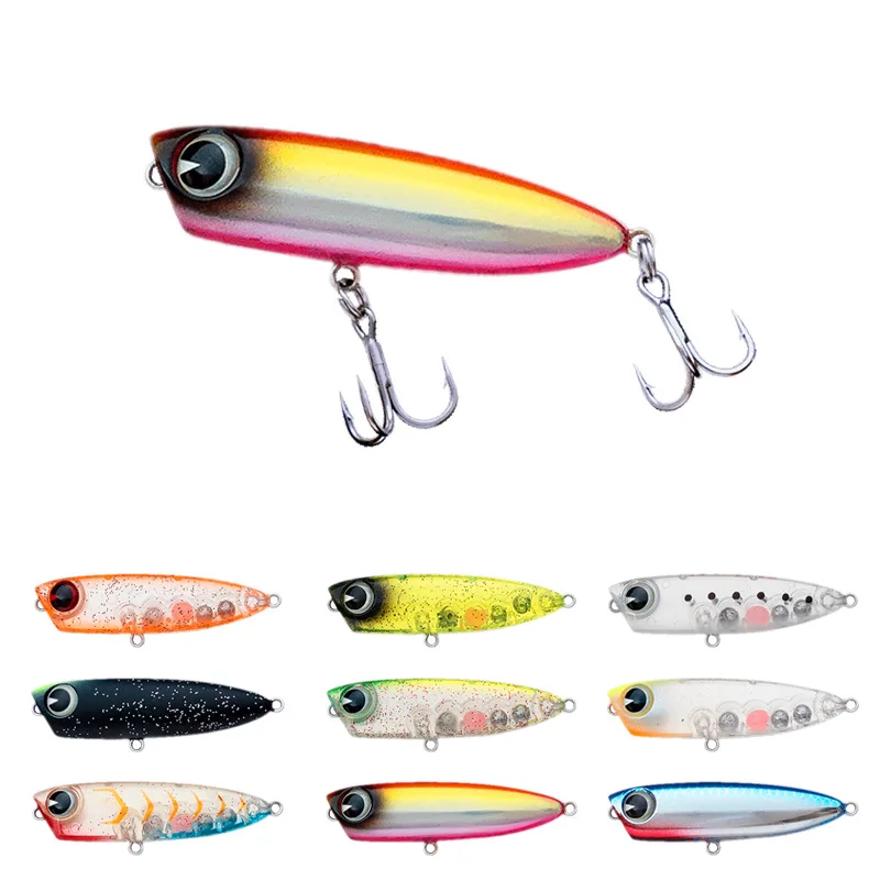 BATTLEBASS Top Water Popper Bait 4.5cm 3g Fishing Lure 1Piece/Lot Plastic Wobbler for Horses mouth | Спорт и развлечения