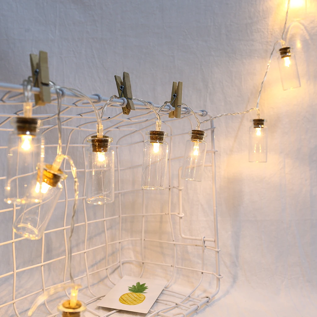 10LED стекло Желая бутылка декоративная форма огни гирлянда Ретро звезда Рождество