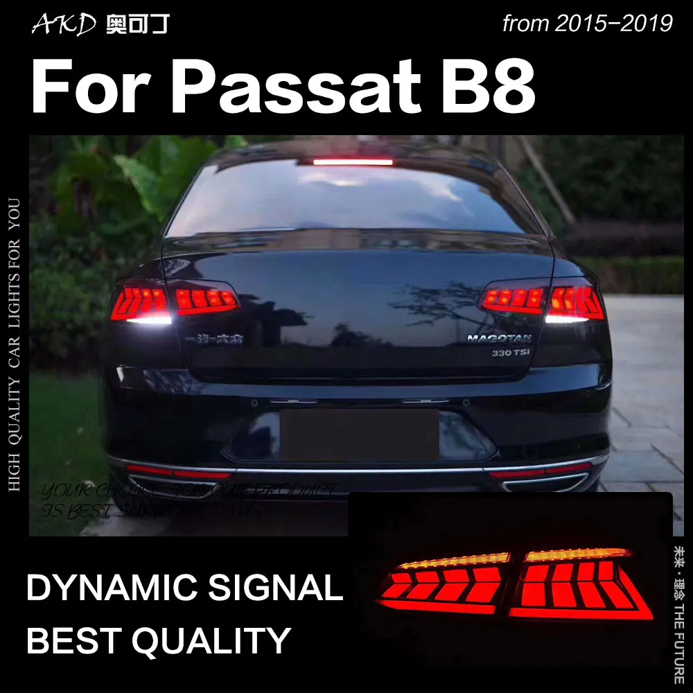 AKD автомобильный Стайлинг для VW Passat B8 задние фонари- Passat светодиодный задний фонарь светодиодный DRL Dynami сигнал тормоза заднего хода авто аксессуары