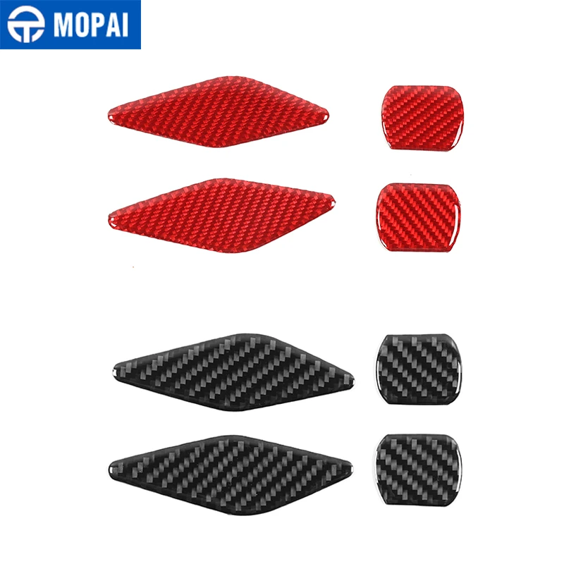 

JIDIXAN Carbon Fiber Car Interior Seat Belt Buckle Decoration Cover Trim Sickers for Dodge Challenger 2015-2020 Accessories