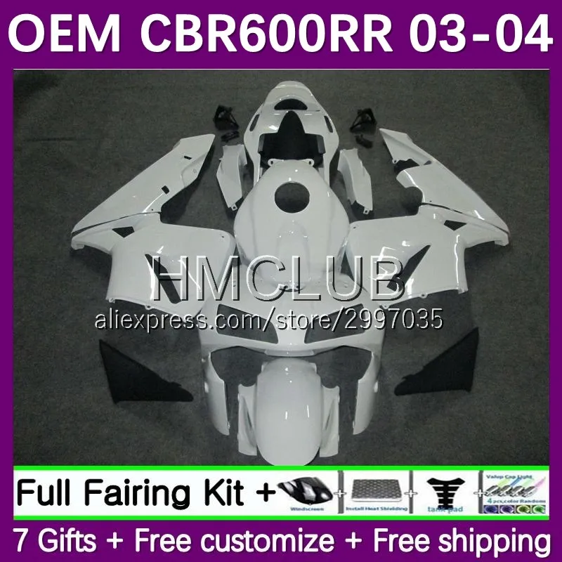 

Injection Body For HONDA CBR600RR CBR 600CC 600RR 2003 2004 3No.3 CBR600F5 CBR600 600 RR CC F5 03 04 OEM Fairings glossy white
