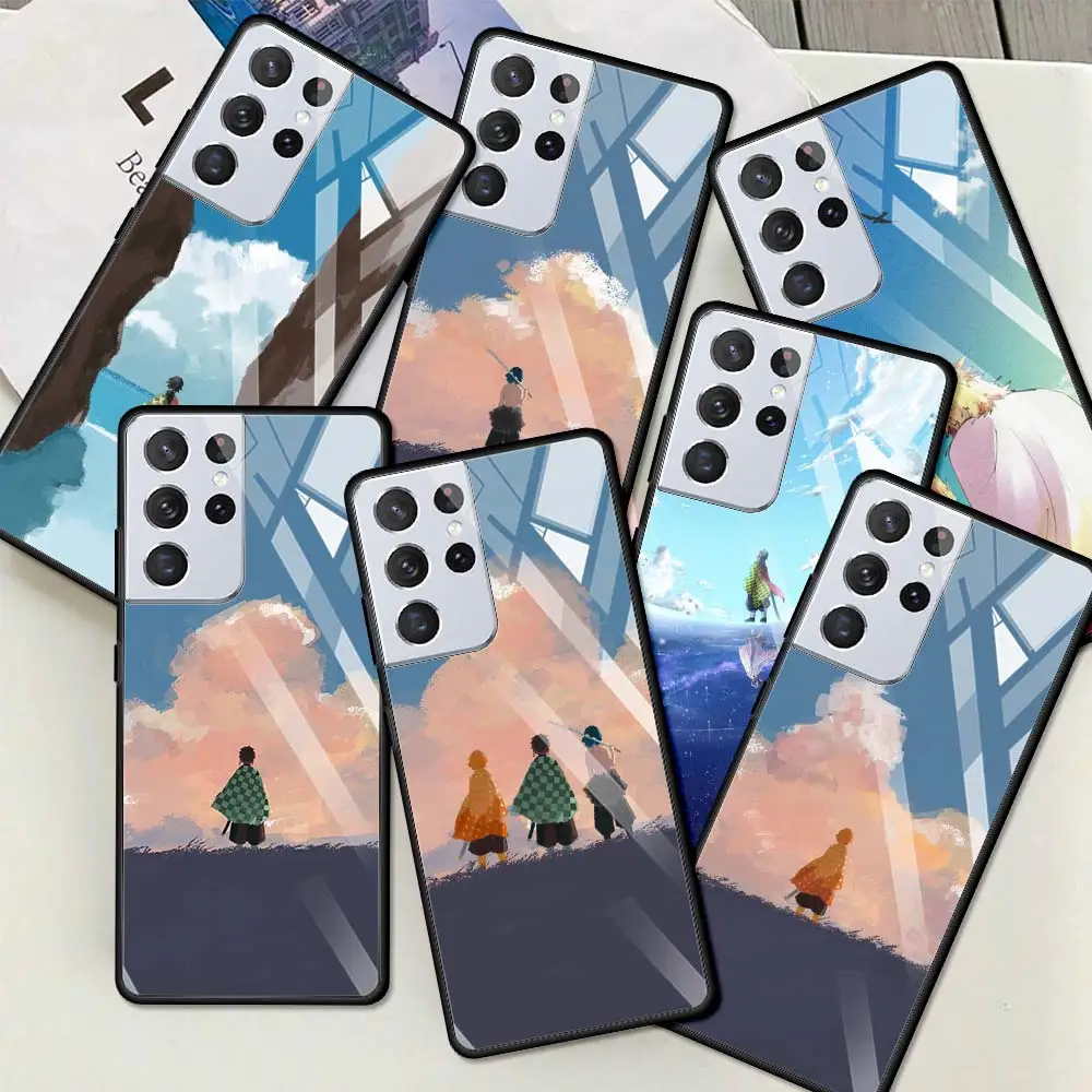 

Cute Japan Demon Slayer Cute Painting Case For Samsung Galaxy S20 FE S21 S10 S9 S8 Plus Note 20 Ultra 10 Lite 9 Phone Cover