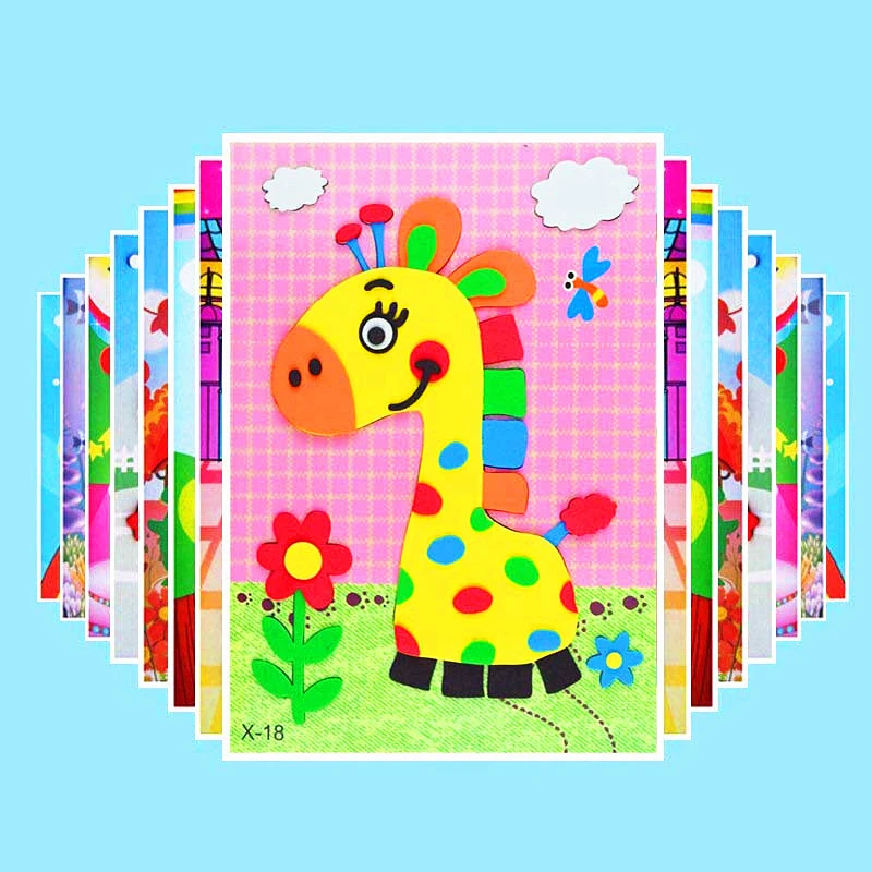 5 шт./компл. Мультяшные животные 3D наклейка из вспененного этилвинилацетата пазл