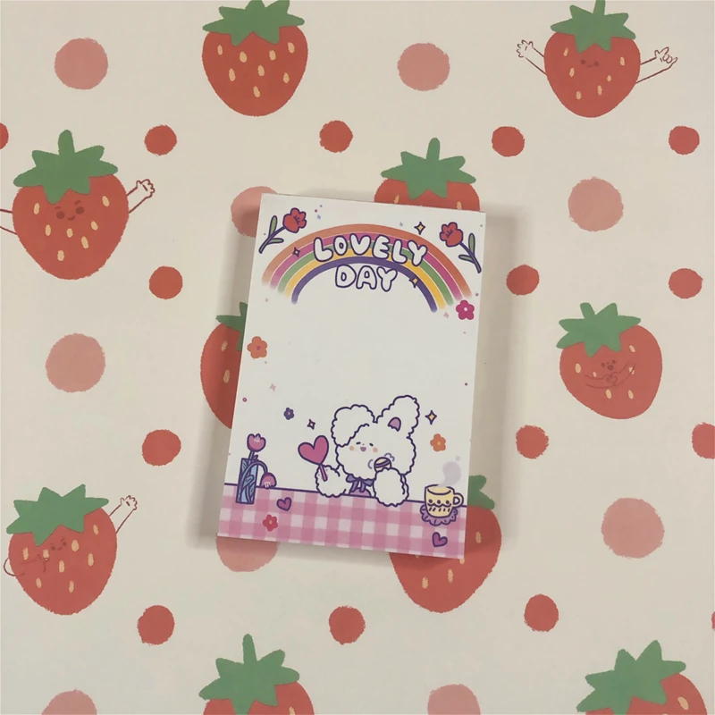 100 листов/партия Kawaii корейский INS клубника мягкие животные Блокнот N Times Липкие