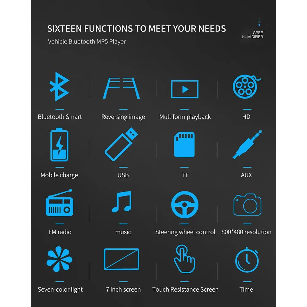 

7inch 2 Din Android Car Radio MP5 Stereo Receiver Autoradio Car Stereo Audio Radio Mirror Link Support Parking Rear Camera