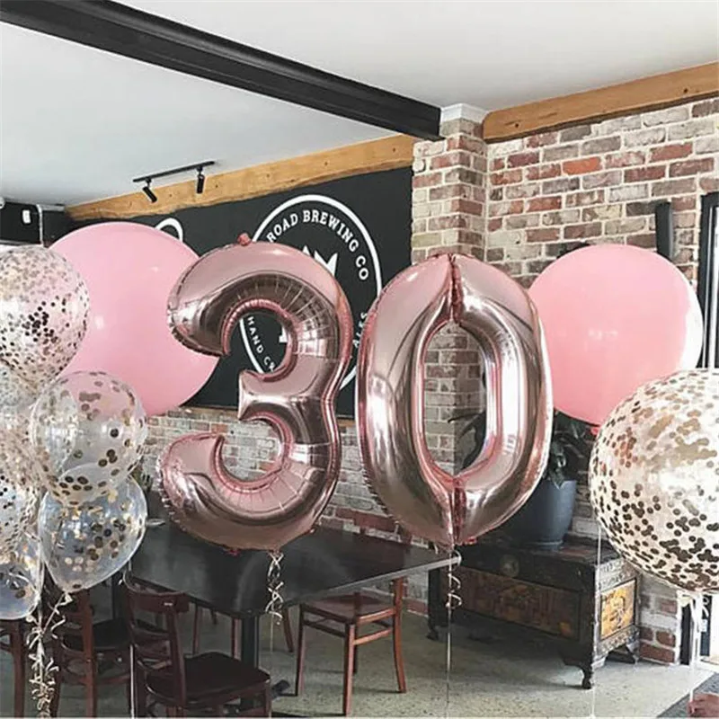 

Balloons Wedding Decoration Ramadan Baby Shower Globos Happy Birthday Party Decorations Ballon Chiffre Rose Gold Number Balloon