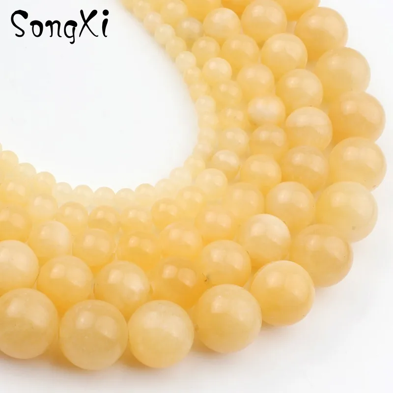 Натуральный камень желтый топазы нефрит круглые бусины 4/6/8/10/12 мм подходящие