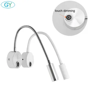 Белый серебристый сенсорный регулируемый 3 Вт светодиодный Настенный бра настенный светильник для чтения настенный светильник изголовье для спальни отель проект офиса