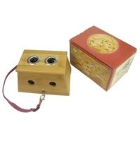 double holes bamboo moxa box wooden gynecology abdomen moxibustion apparatus free shipping