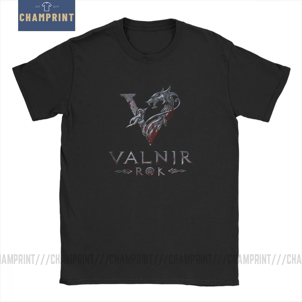 Valnir Rok футболки Викинги для мужчин Odin Valhalla повседневные из 100% хлопка с коротким