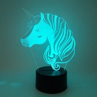 new beast unicorn creative cute decorative model 3d night light colorful touch led vision stereo table neon signs nightlight