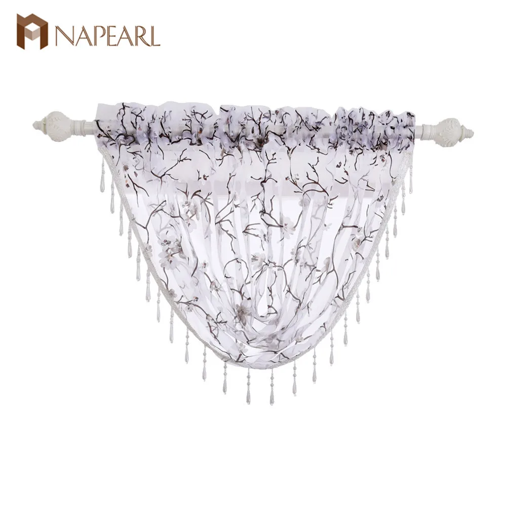 NAPEARL 1 шт. современный пасторальный цветочный отвесный балдахин органза тюль