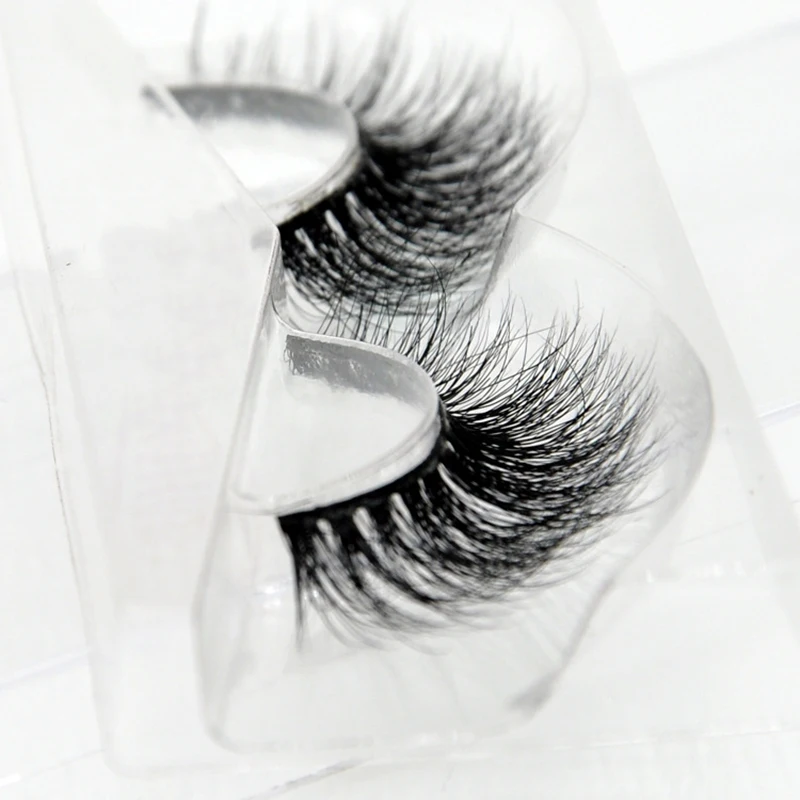

1 Box 1 Pair Packing 3D Mink Lashes Natural Thick Crisscross Messy False Eyelashes Pure Handmade Cotton Stalk Fake Eyelashes A06