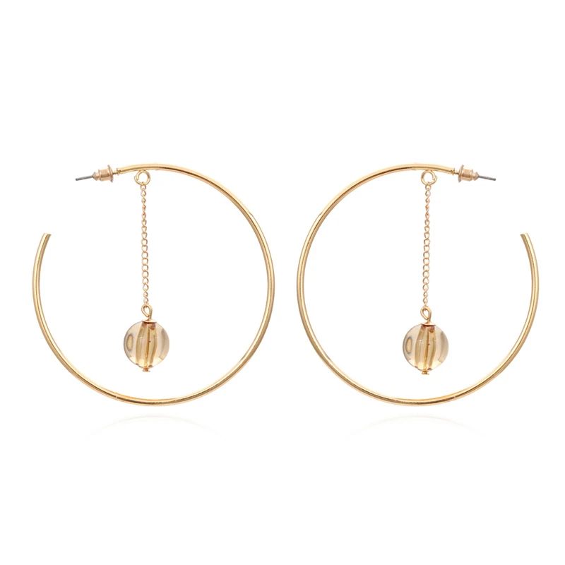 

Серьги-кольца женские, металлические, с бусинами, в стиле ретро