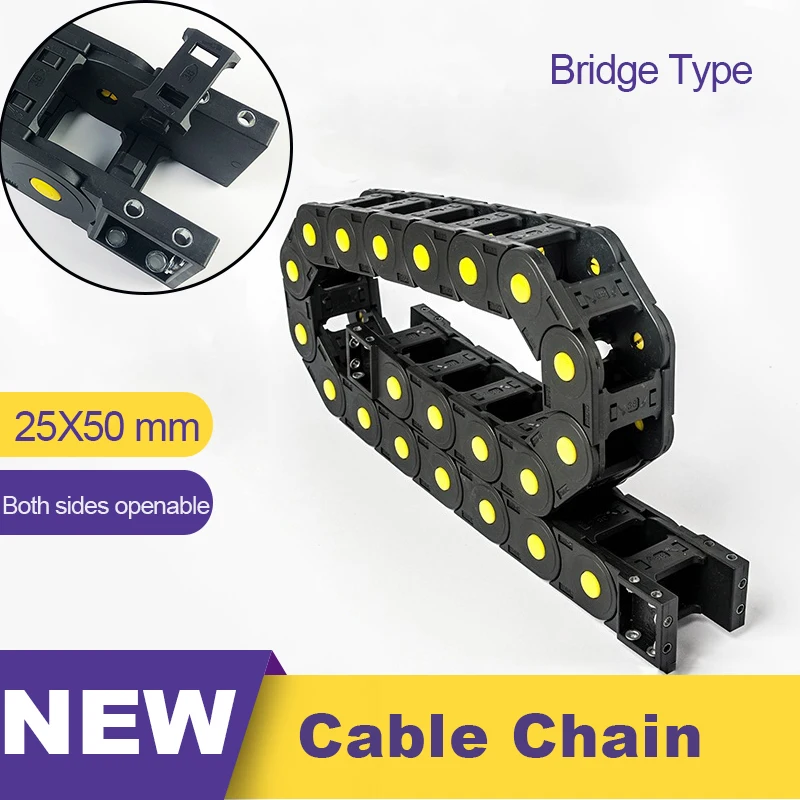 

25x25 Nylon Mochine Towline 25 Plastic Cable Chain Drag Chain Transmission Chains Bridge Type L 1m 25*25