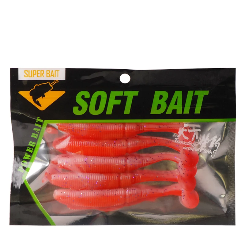 5 шт. мягкие силиконовые наживки с Т-образным хвостом 95 мм 8 г | Спорт и развлечения