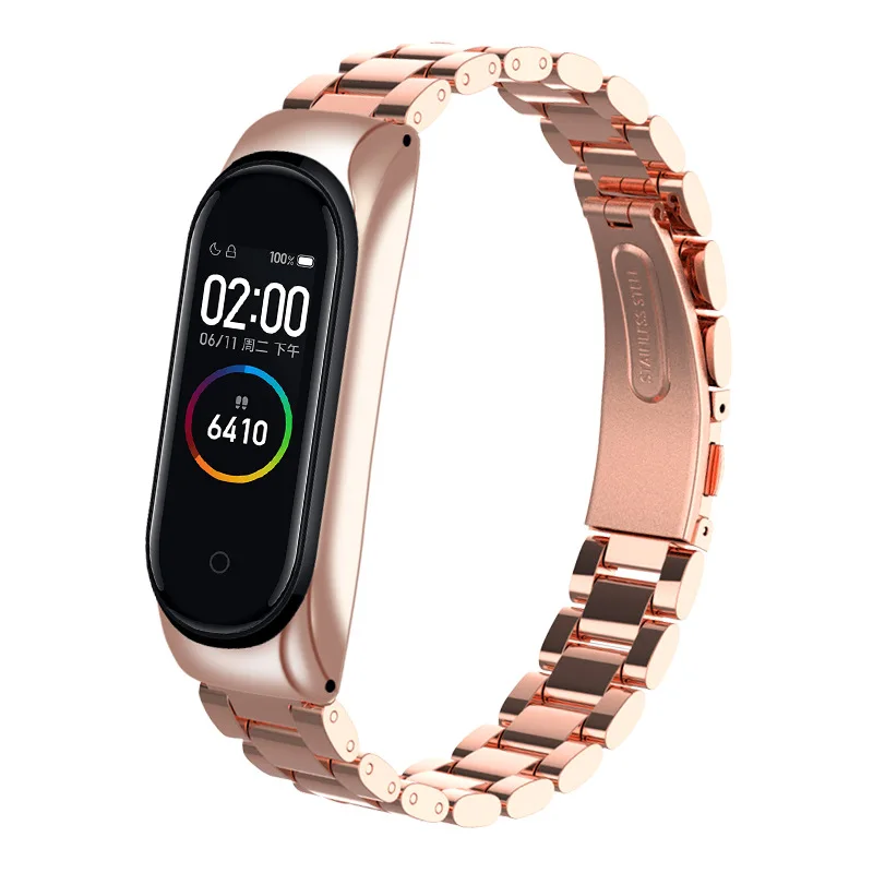 Metal Stainless Steel Wristband For Xiaomi Mi Band 7 6 5 Gold Silver Fashion Watchband Bracelet Replacement Strap For Mi Band3 4