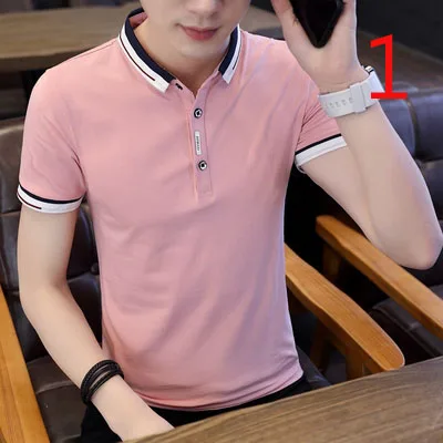 

T-shirt men shirt collar 2020 new summer Korean trend trend slim half-sleeved clothes cx