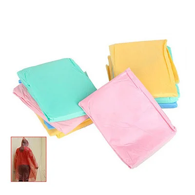 

Thick Wholesale Disposable Adult Emergency Waterproof Hood Poncho Camping Plastic Hot Sale