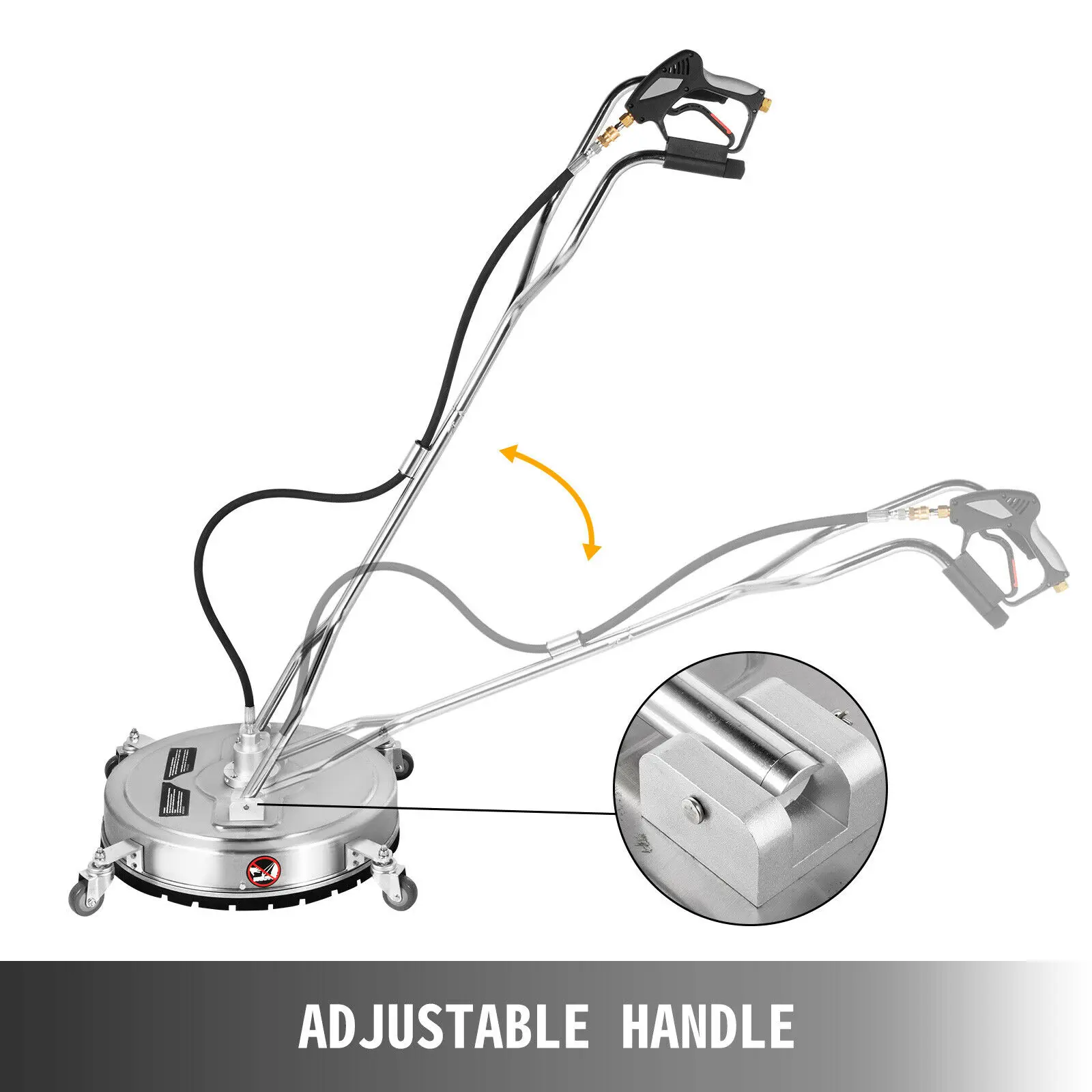 VEVOR-limpiador de superficie plana de 18-24 pulgadas, m&aacute;quina de limpieza de superficie plana giratoria con 3 boquillas de acero inoxidable, 4000PSI-2