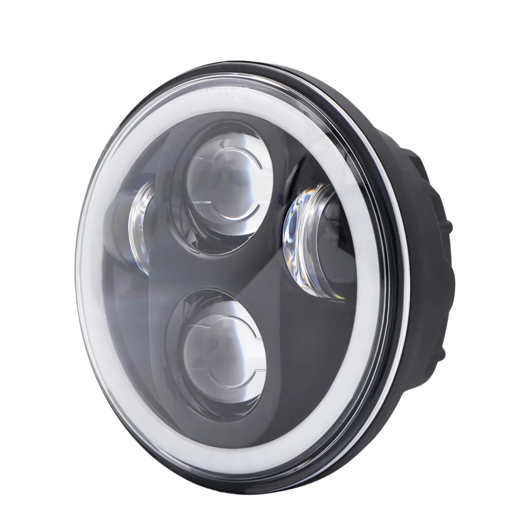 JAER 5-3/4 дюймов Светодиодные мотоциклетные фары 40 Вт RGB Phare Farol Moto для Harley Sportster Iron 883 1200 Dyna Street Bob противотуманные фары