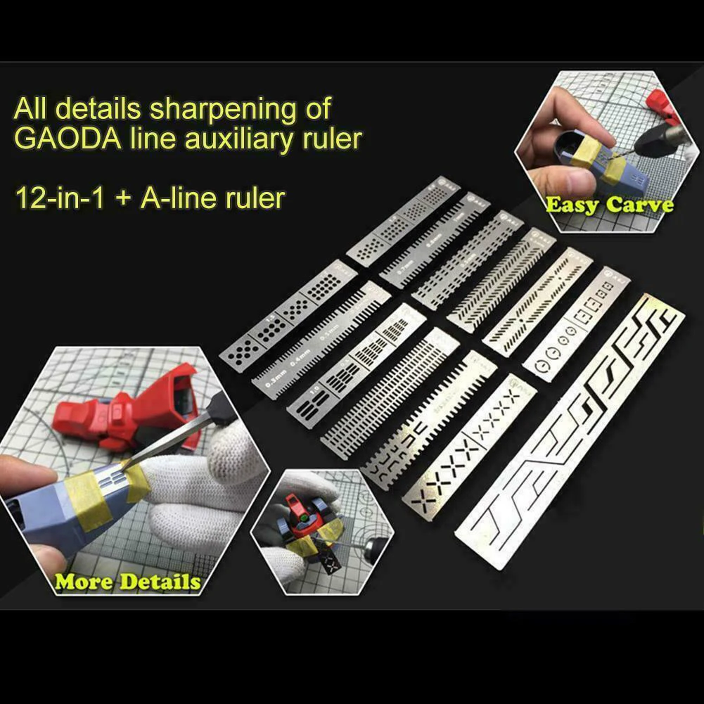 

Accessories Split Details Renovation Craft Hole Engraved Tool Carving Auxiliary Ruler Manual DIY Making Portable Stainless Steel