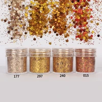 gloden set hexagon glitter sequin mix in christmas theme embellishment for resin crafts festive jewelry tools uv resin pigment