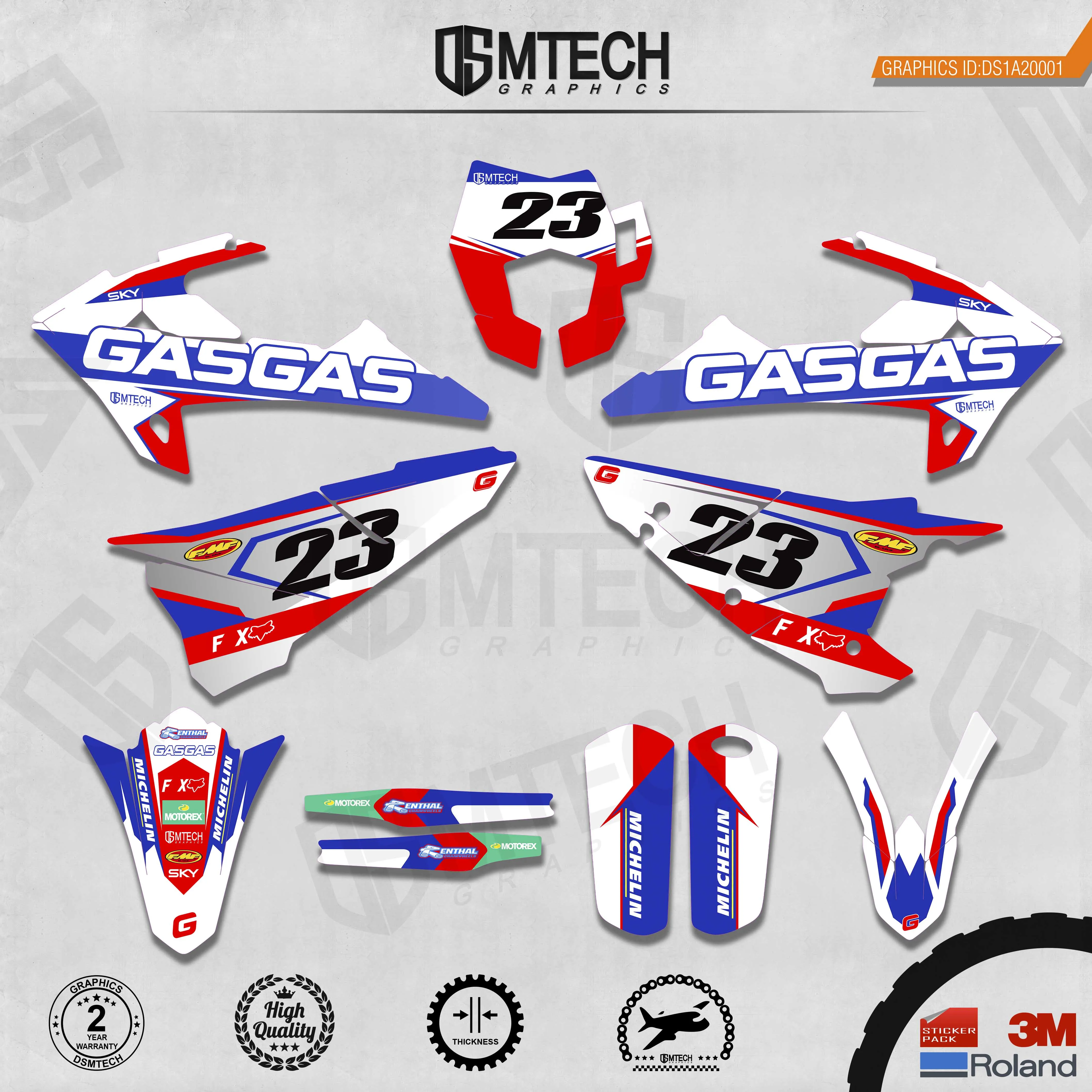 DSMTECH Customized Team Graphics Backgrounds Decals 3M Custom Stickers For  GASGAS 2018 2019 2020  EC 001