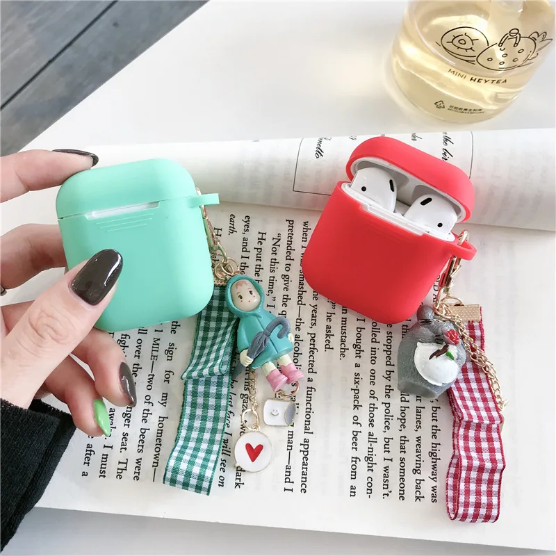 Мода Аниме Хаяо Миядзаки 3D брелок Тоторо для Apple Airpods беспроводной синий чехол для наушников с фигуркой игрушки брелоки подарок