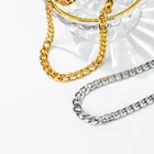 Новая женская обувь в стиле панк, рок, золотой алюминиевые цепи колье для женщин, изготовлено вручную звеньями воротник ожерелье из циркона квадратной заявление в стиле хип-хоп ювелирные изделия светильник Вес