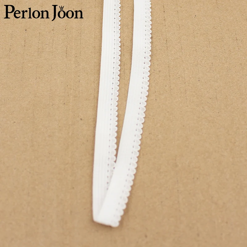 

5 yards/lot 12mm white unidirectional wave trim Mesh lace ribbon elastic band, sewn in hair band bra accessories SG032