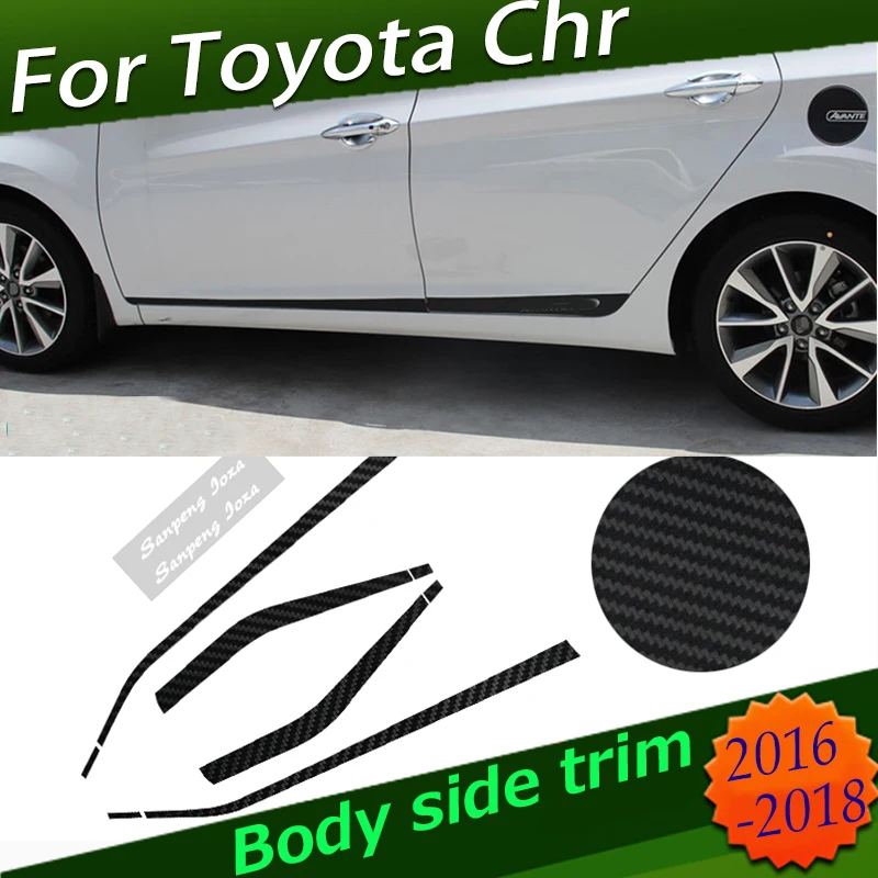Углеродное волокно внешний вид двери боковая отделка Обложка молдинг для Toyota C HR