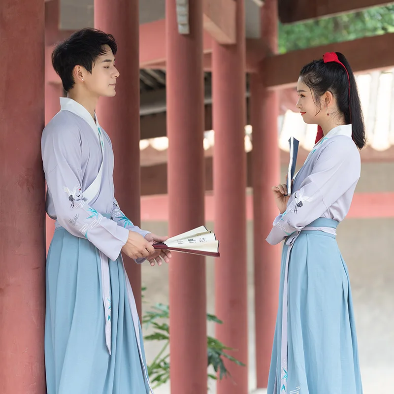 Женские и мужские осенние костюмы одежда для пары старинной Феи династии песни