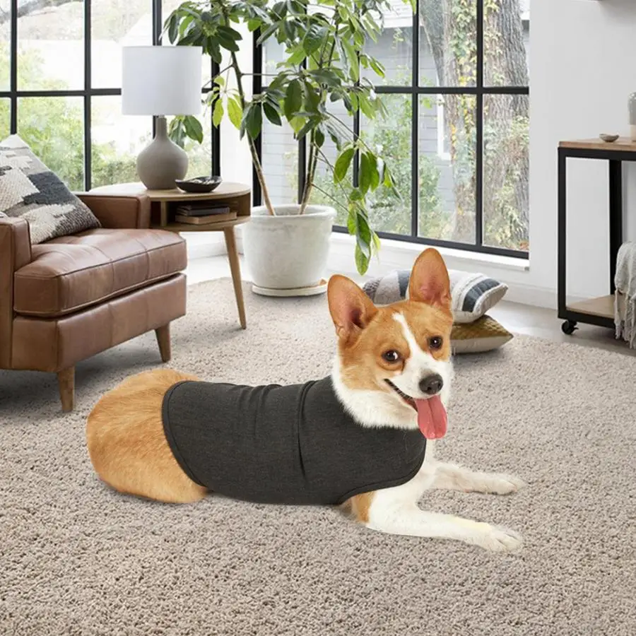 Темно-серый Pet Dog ThunderShirt анти тревога куртка рубашка снятие стресса сохраняющая спокойствие одежда Удобная одежда
