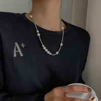 hip hop style pearl stitching necklace exquisite simple beaded clavicle chain men%e2%80%99s and women%e2%80%99s jewelry party accessories gift